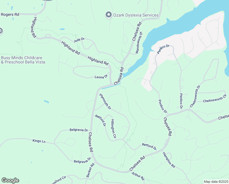 map of restaurants, bars, coffee shops, grocery stores, and more near 21 Tillingham Lane in Bella Vista