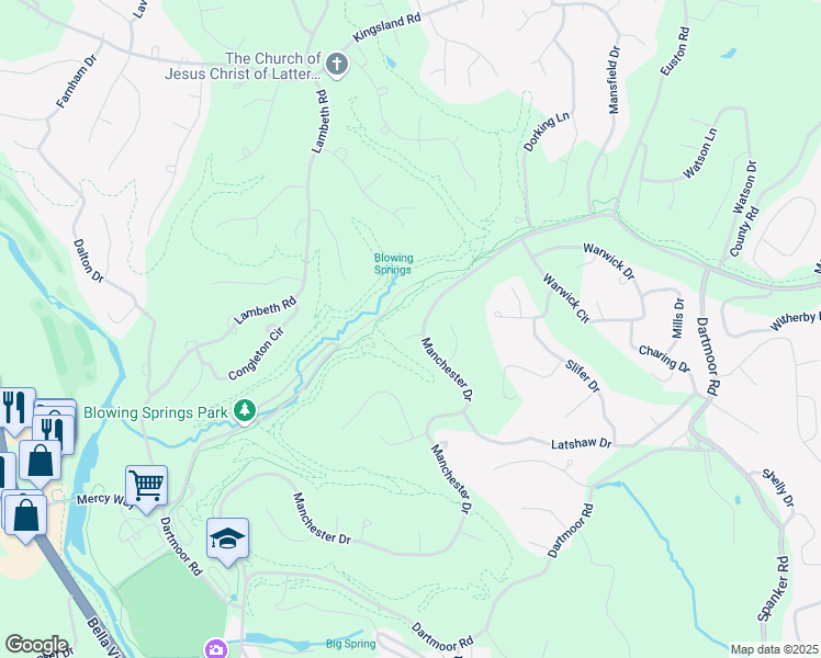map of restaurants, bars, coffee shops, grocery stores, and more near 2 Hill Lane in Bella Vista