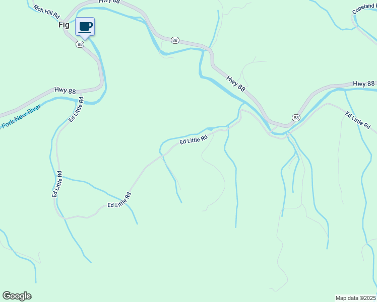 map of restaurants, bars, coffee shops, grocery stores, and more near 1553 Ed Little Road in Creston
