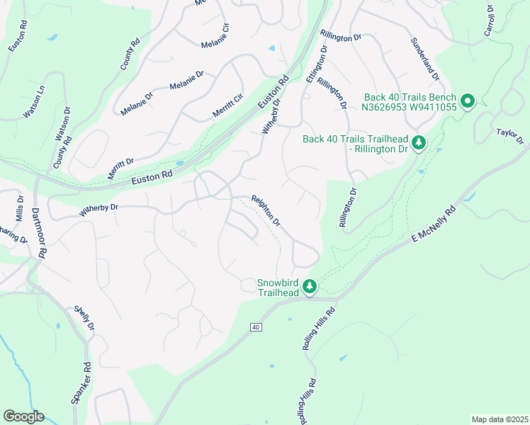 map of restaurants, bars, coffee shops, grocery stores, and more near 10 Reighton Drive in Bella Vista