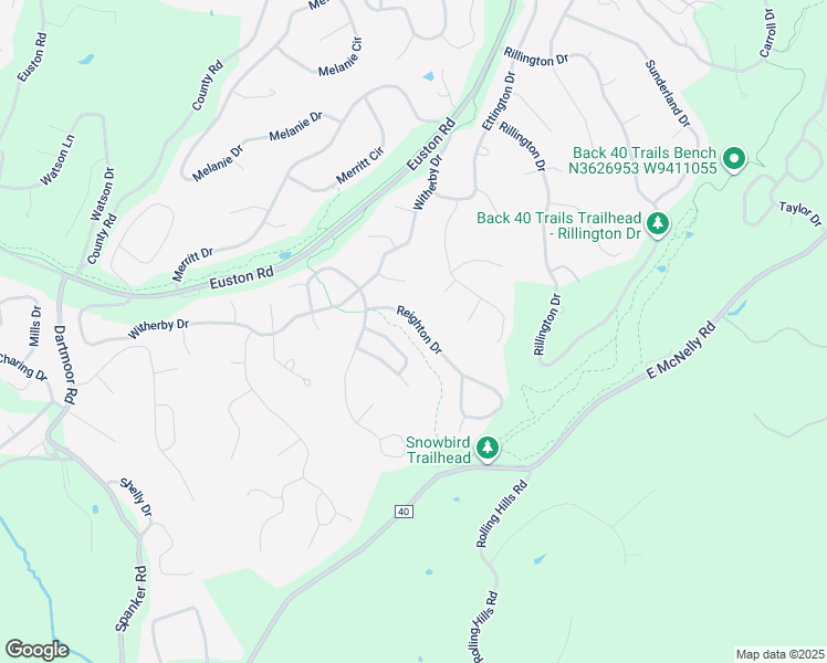 map of restaurants, bars, coffee shops, grocery stores, and more near 10 Reighton Drive in Bella Vista