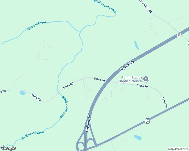map of restaurants, bars, coffee shops, grocery stores, and more near 533 Estes Road in Ruffin