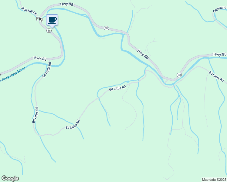map of restaurants, bars, coffee shops, grocery stores, and more near 1553 Ed Little Road in Creston