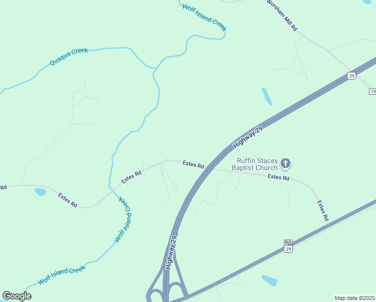 map of restaurants, bars, coffee shops, grocery stores, and more near 533 Estes Road in Ruffin