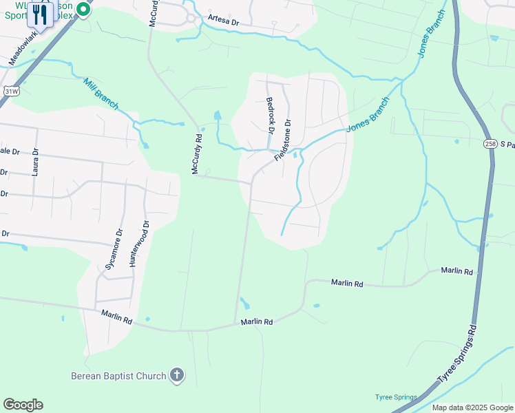 map of restaurants, bars, coffee shops, grocery stores, and more near 905 McCurdy Road in White House