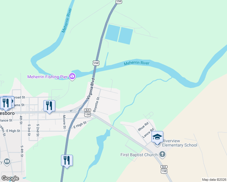 map of restaurants, bars, coffee shops, grocery stores, and more near Parkside Drive in Murfreesboro
