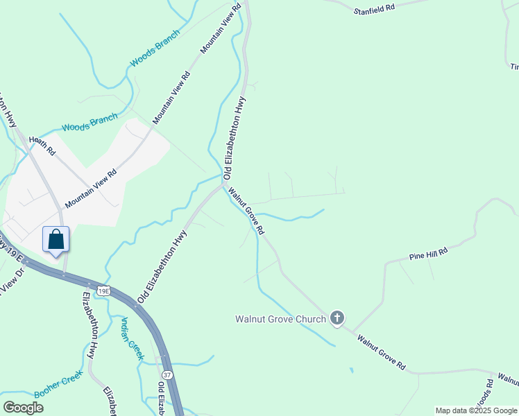 map of restaurants, bars, coffee shops, grocery stores, and more near 327 Pine Ridge Road in Bluff City