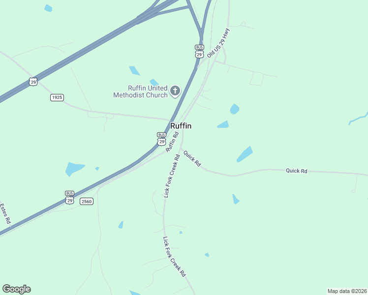 map of restaurants, bars, coffee shops, grocery stores, and more near 2207 Lick Fork Creek Road in Ruffin