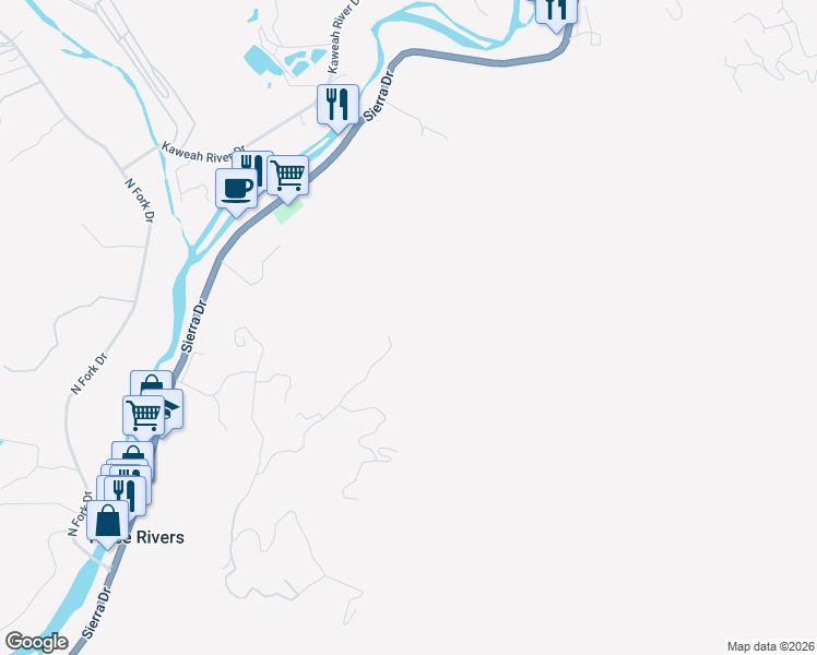 map of restaurants, bars, coffee shops, grocery stores, and more near 41045 East Mynatt Drive in Three Rivers