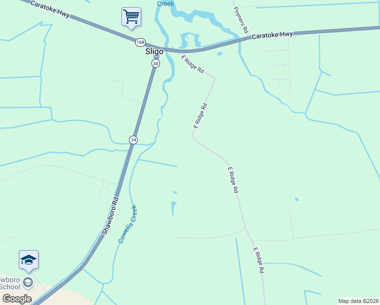 map of restaurants, bars, coffee shops, grocery stores, and more near 216 East Ridge Road in Currituck