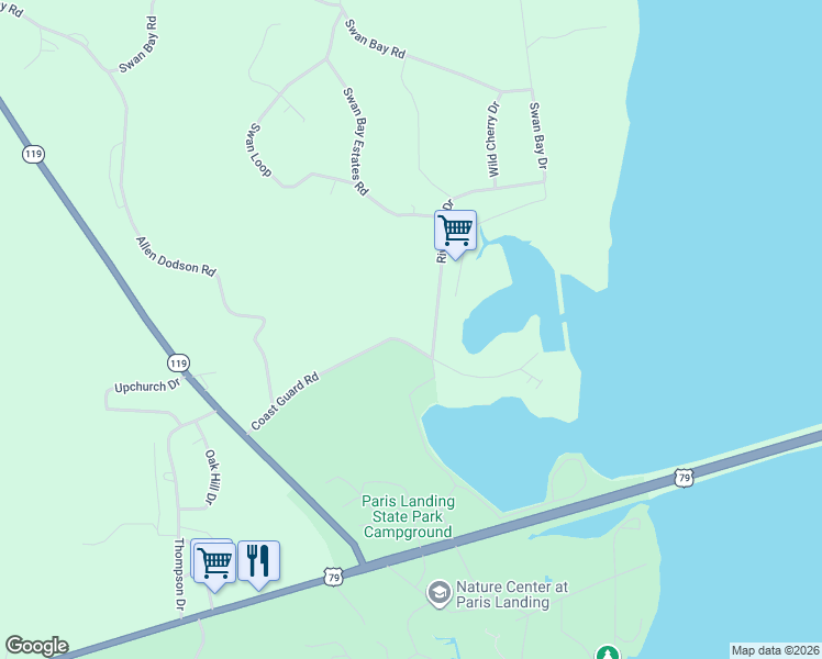 map of restaurants, bars, coffee shops, grocery stores, and more near 475 Coast Guard Rd in Buchanan
