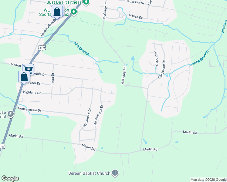 map of restaurants, bars, coffee shops, grocery stores, and more near 902 Highland Drive in White House