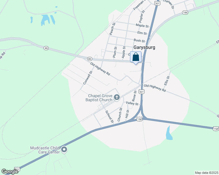 map of restaurants, bars, coffee shops, grocery stores, and more near 111 Carlos Drive in Garysburg