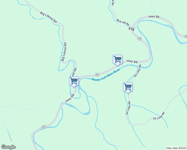map of restaurants, bars, coffee shops, grocery stores, and more near 12528 North Carolina 88 in Creston