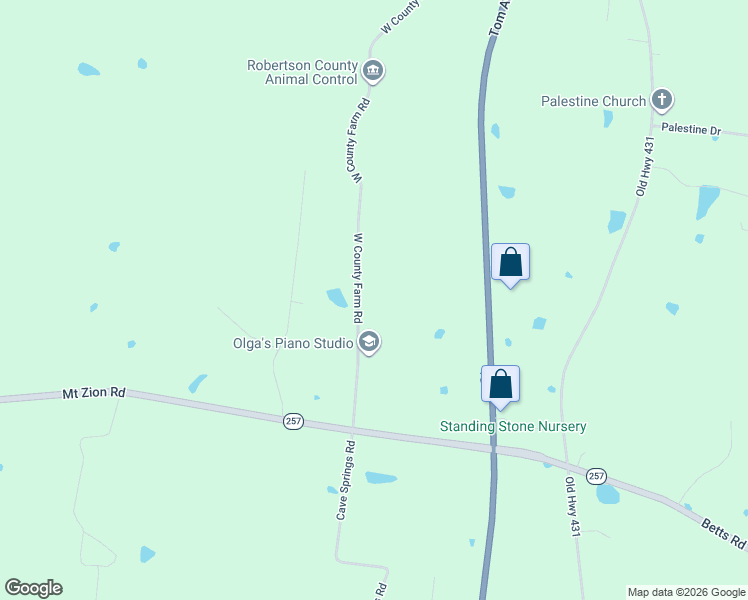 map of restaurants, bars, coffee shops, grocery stores, and more near 2756 West County Farm Road in Springfield