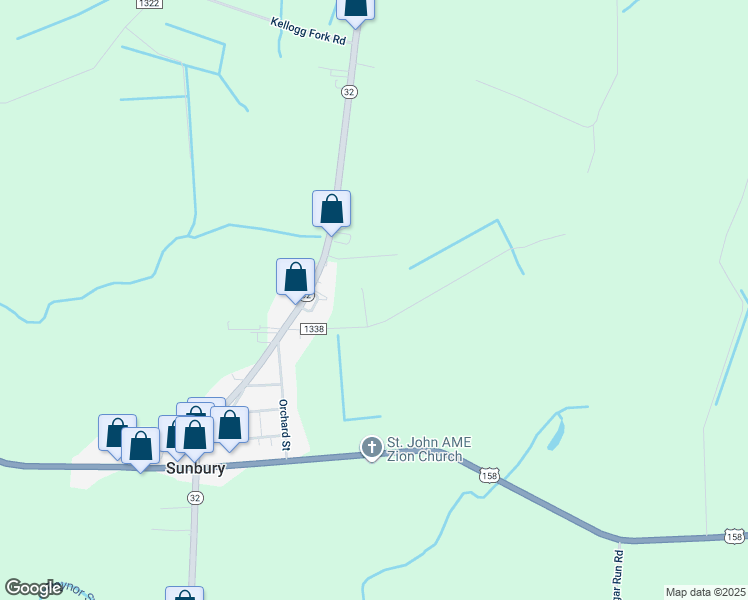 map of restaurants, bars, coffee shops, grocery stores, and more near 50 Saint Paul Lane in Sunbury