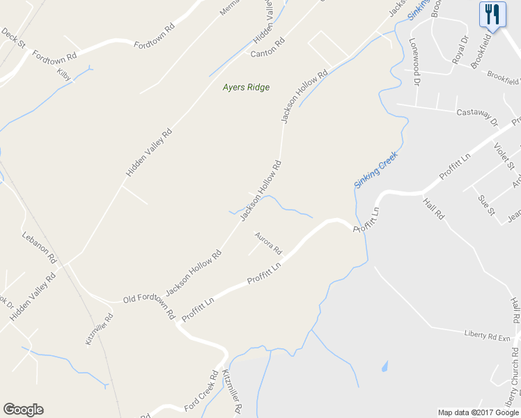 map of restaurants, bars, coffee shops, grocery stores, and more near 1701 Jackson Hollow Road in Kingsport