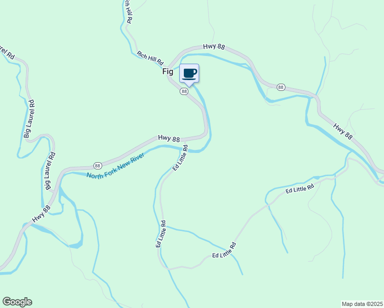 map of restaurants, bars, coffee shops, grocery stores, and more near 2798 Ed Little Road in Creston