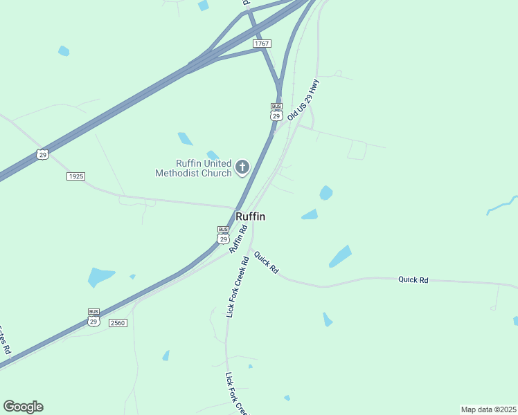 map of restaurants, bars, coffee shops, grocery stores, and more near 2560 Ruffin Road in Ruffin