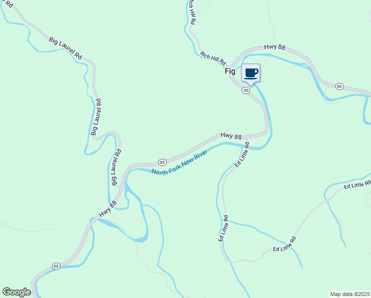 map of restaurants, bars, coffee shops, grocery stores, and more near 12374 North Carolina 88 in Creston