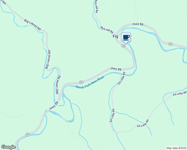 map of restaurants, bars, coffee shops, grocery stores, and more near 12374 North Carolina 88 in Creston