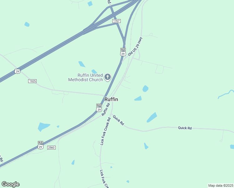 map of restaurants, bars, coffee shops, grocery stores, and more near 2560 Ruffin Road in Ruffin