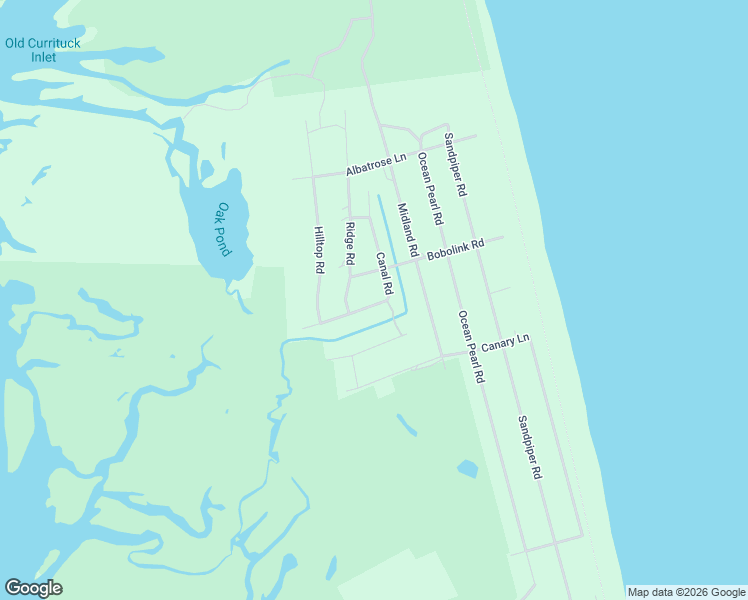 map of restaurants, bars, coffee shops, grocery stores, and more near Canal Road in Corolla