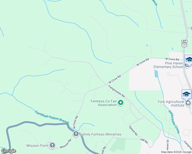 map of restaurants, bars, coffee shops, grocery stores, and more near 720 Fairgrounds Road in Jamestown