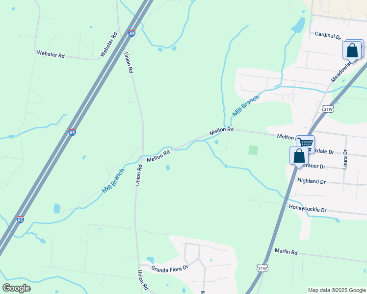 map of restaurants, bars, coffee shops, grocery stores, and more near 7809 Melton Road in White House