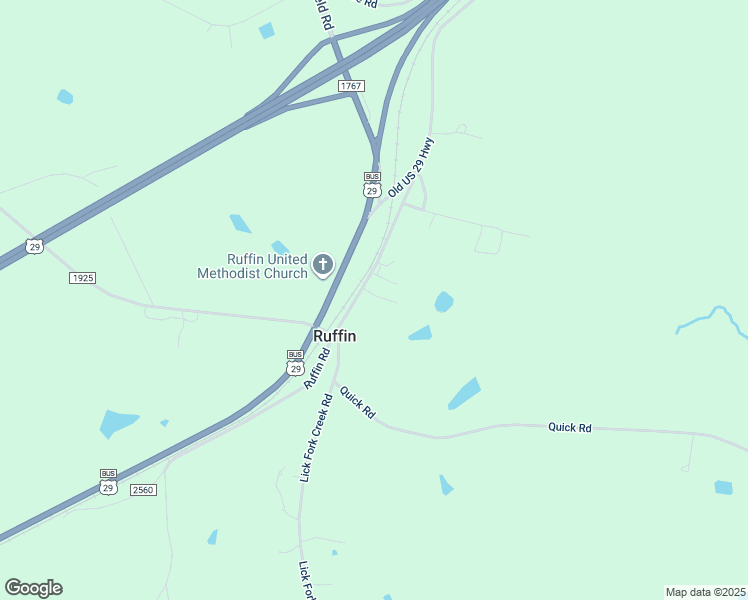 map of restaurants, bars, coffee shops, grocery stores, and more near 2560 Ruffin Road in Ruffin