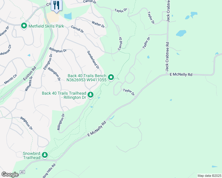 map of restaurants, bars, coffee shops, grocery stores, and more near 10 Blizzen Lane in Bella Vista