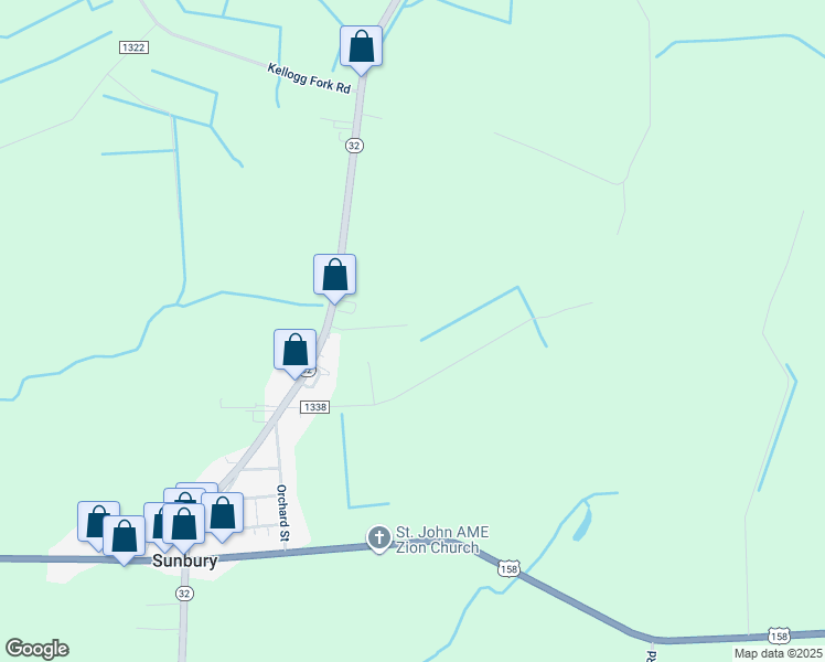 map of restaurants, bars, coffee shops, grocery stores, and more near 137 North Carolina 32 in Corapeake
