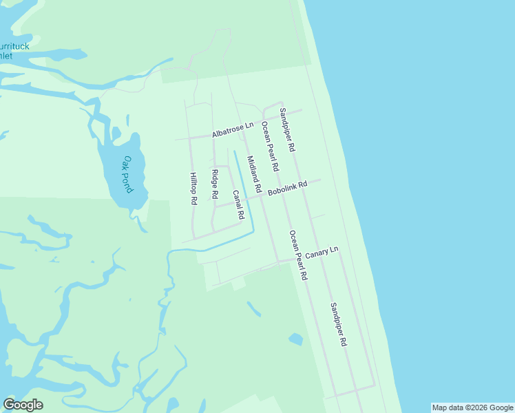 map of restaurants, bars, coffee shops, grocery stores, and more near 1672 Midland Road in Corolla