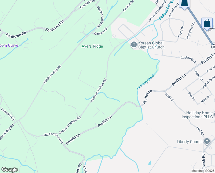 map of restaurants, bars, coffee shops, grocery stores, and more near 1621 Jackson Hollow Road in Kingsport