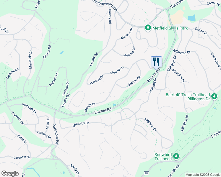 map of restaurants, bars, coffee shops, grocery stores, and more near 60 Merritt Drive in Bella Vista