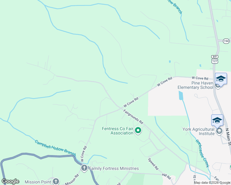 map of restaurants, bars, coffee shops, grocery stores, and more near 720 Fairgrounds Road in Jamestown