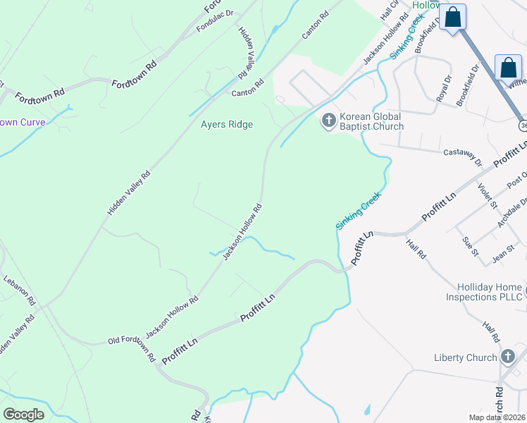 map of restaurants, bars, coffee shops, grocery stores, and more near 1621 Jackson Hollow Road in Kingsport