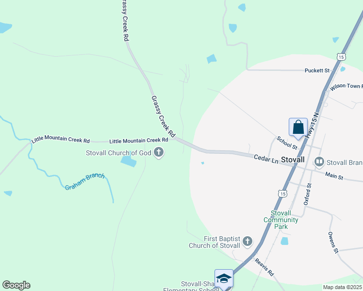 map of restaurants, bars, coffee shops, grocery stores, and more near 3570 Little Mountain Creek Road in Oxford
