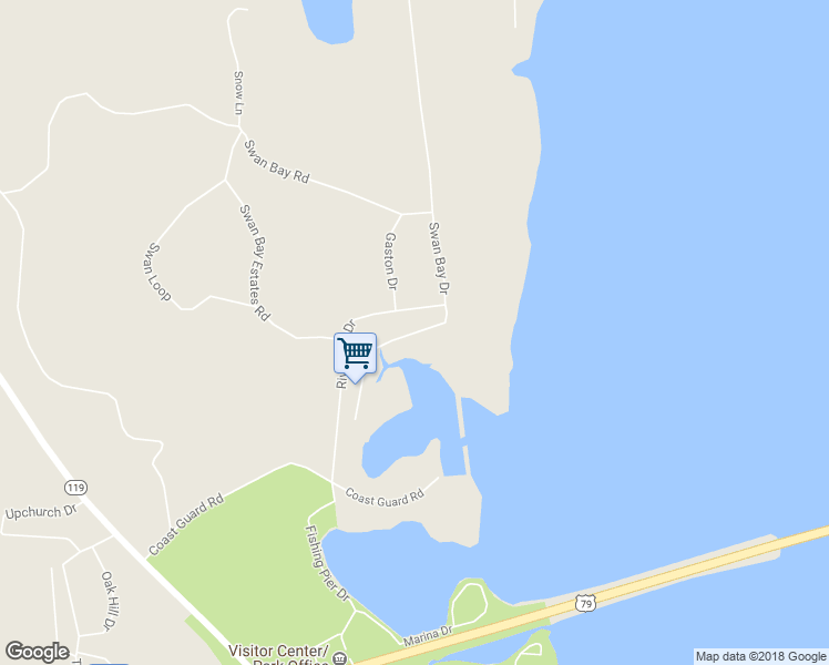 map of restaurants, bars, coffee shops, grocery stores, and more near 66 Swan Bay Drive in Buchanan