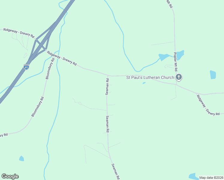 map of restaurants, bars, coffee shops, grocery stores, and more near Seaman Road in Norlina