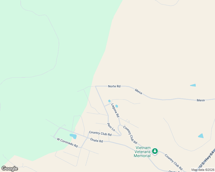 map of restaurants, bars, coffee shops, grocery stores, and more near Norte Road in Colfax County