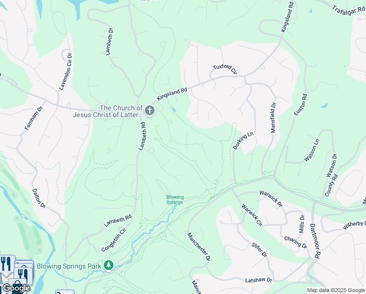 map of restaurants, bars, coffee shops, grocery stores, and more near 20 Kenilworth Drive in Bella Vista