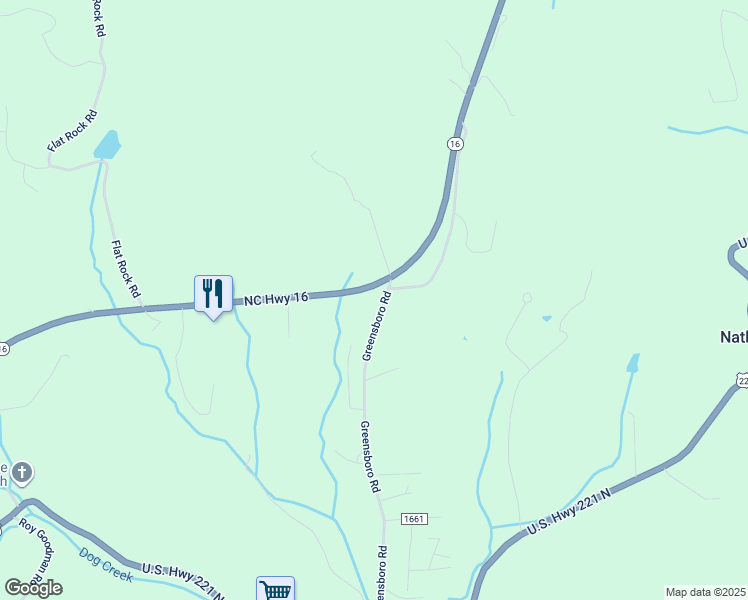 map of restaurants, bars, coffee shops, grocery stores, and more near 168 Greensboro Road in Crumpler