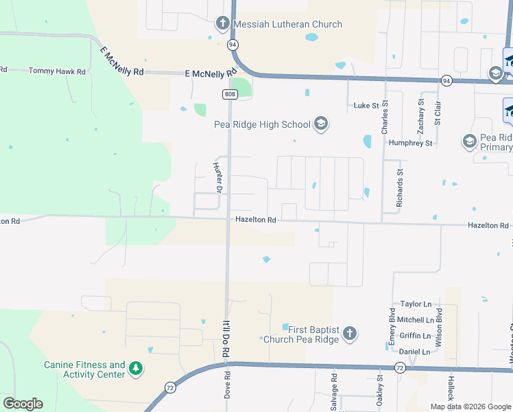 map of restaurants, bars, coffee shops, grocery stores, and more near 932-1830 County Road 807 in Pea Ridge