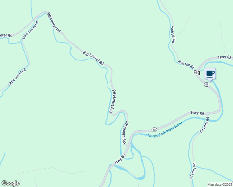 map of restaurants, bars, coffee shops, grocery stores, and more near 676 Big Laurel Road in Creston
