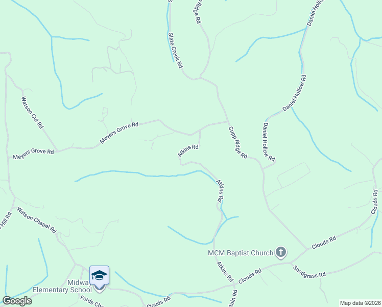 map of restaurants, bars, coffee shops, grocery stores, and more near 454 Atkins Rd in New Tazewell
