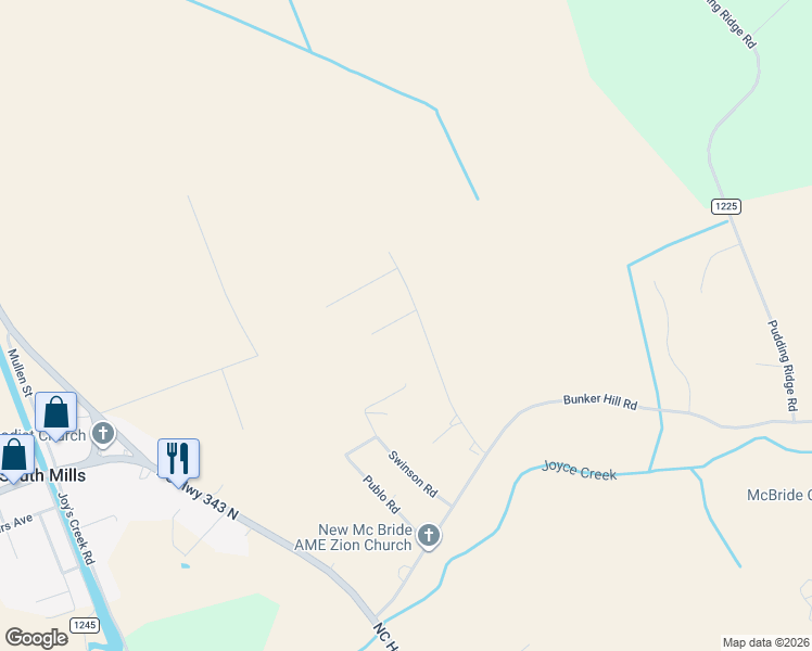 map of restaurants, bars, coffee shops, grocery stores, and more near 119 Pine Ridge Dr in Camden