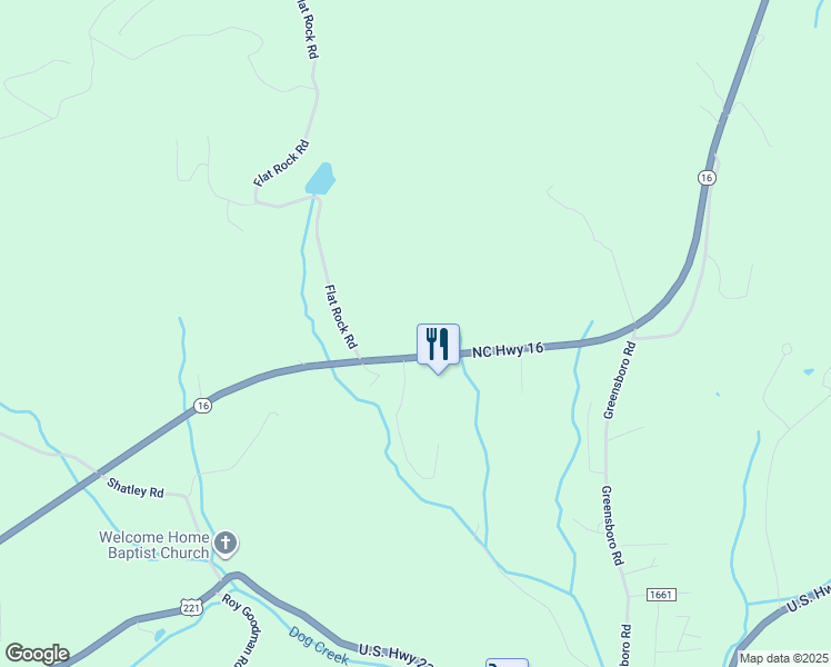 map of restaurants, bars, coffee shops, grocery stores, and more near 1947 North Carolina 16 in Crumpler