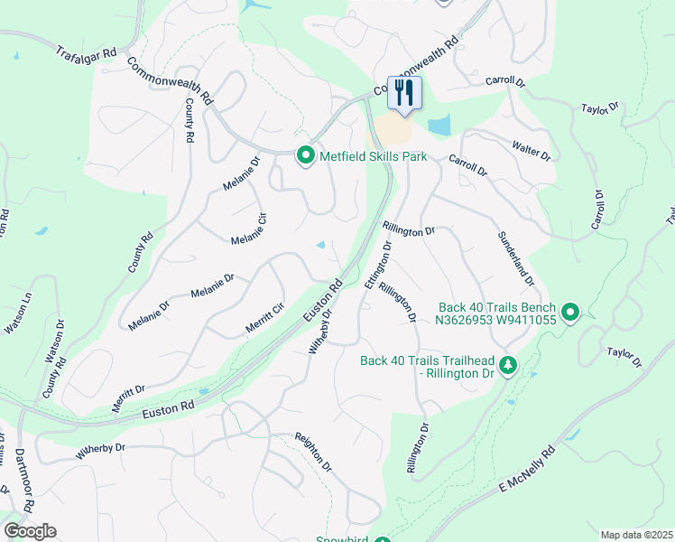 map of restaurants, bars, coffee shops, grocery stores, and more near 2 Everette Lane in Bella Vista