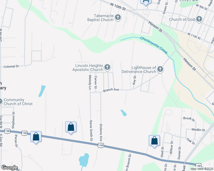 map of restaurants, bars, coffee shops, grocery stores, and more near 39 Bowser Street in Roanoke Rapids